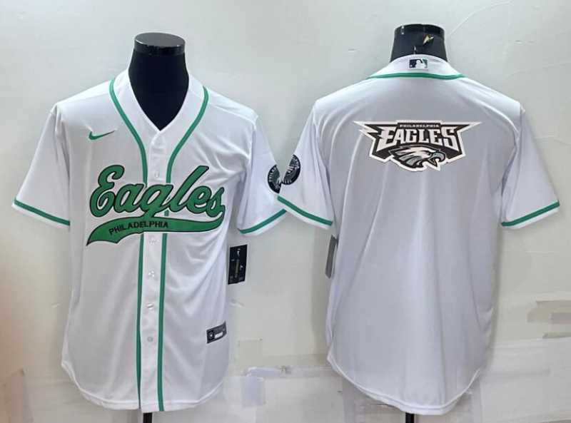 Men's Philadelphia Eagles White Team Big Logo With Patch Cool Base Stitched Baseball Jersey,We sell and wholesale Men's Philadelphia Eagles White Team Big Logo With Patch Cool Base Stitched Baseball Jersey on line form chian!
